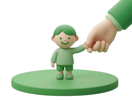 아이의 손을 잡아주는 선생님